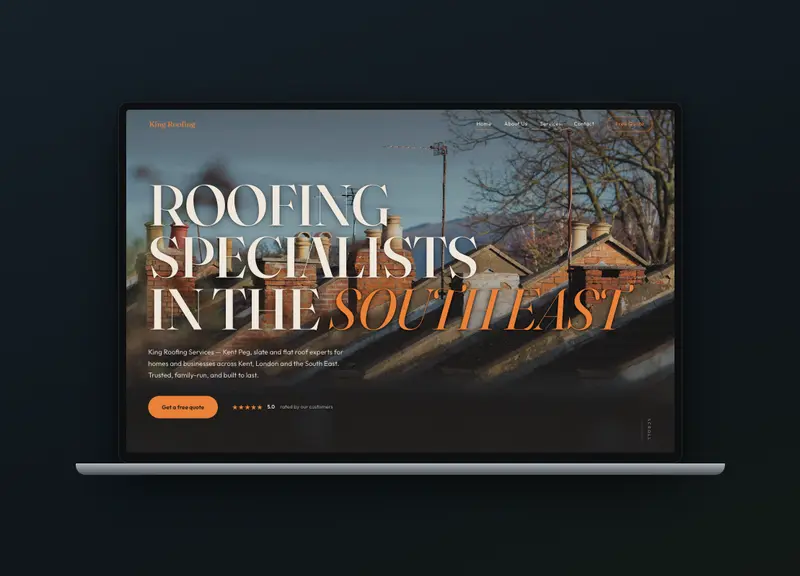 King Roofing Services website